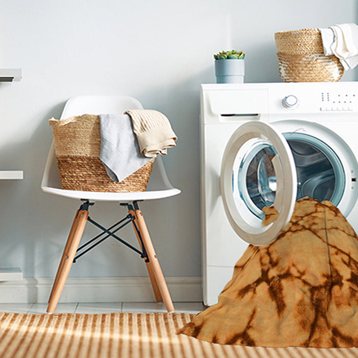 Machine Washable Abstract Orange Red Rug in a Washing Machine, wshabs1867