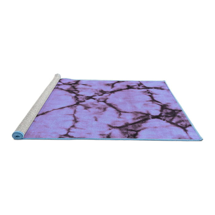 Sideview of Machine Washable Abstract Blue Modern Rug, wshabs1867blu