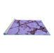 Sideview of Machine Washable Abstract Blue Modern Rug, wshabs1867blu