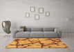 Machine Washable Abstract Brown Modern Rug in a Living Room,, wshabs1867brn