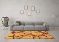 Machine Washable Abstract Brown Modern Rug, wshabs1867brn