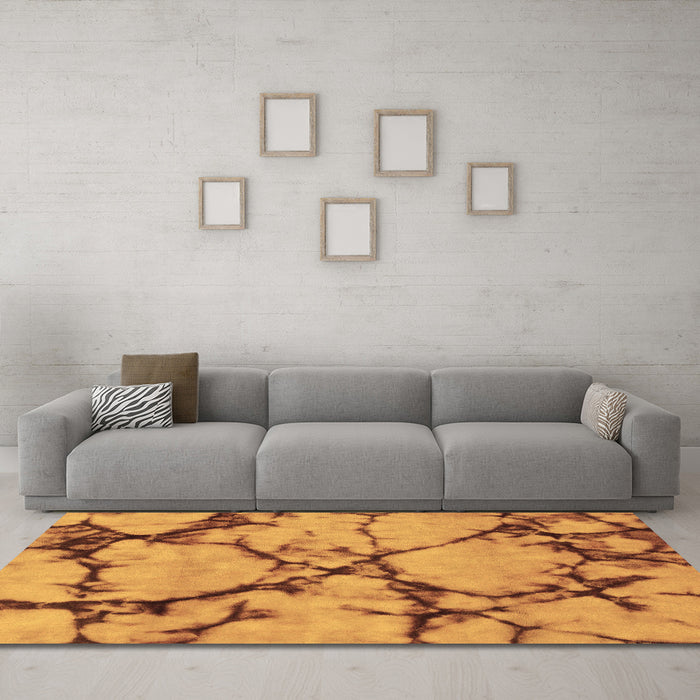 Machine Washable Abstract Brown Modern Rug in a Living Room,, wshabs1867brn