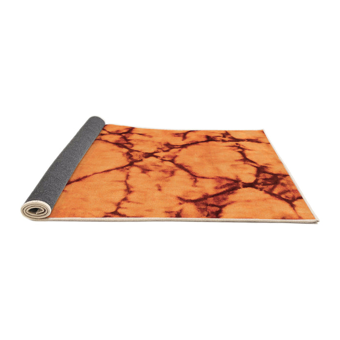 Sideview of Abstract Orange Modern Rug, abs1867org