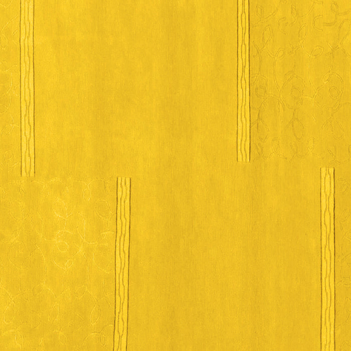 Square Machine Washable Solid Yellow Modern Rug, wshabs1868yw