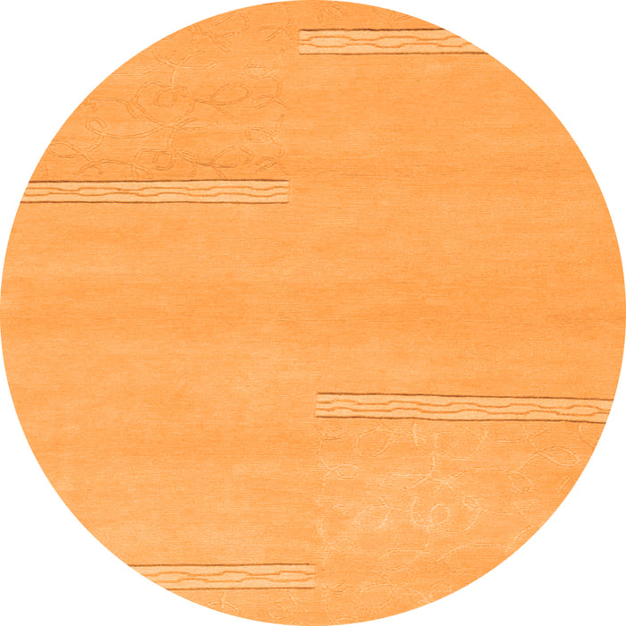 Round Solid Orange Modern Rug, abs1868org