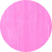 Round Machine Washable Solid Pink Modern Rug, wshabs1868pnk