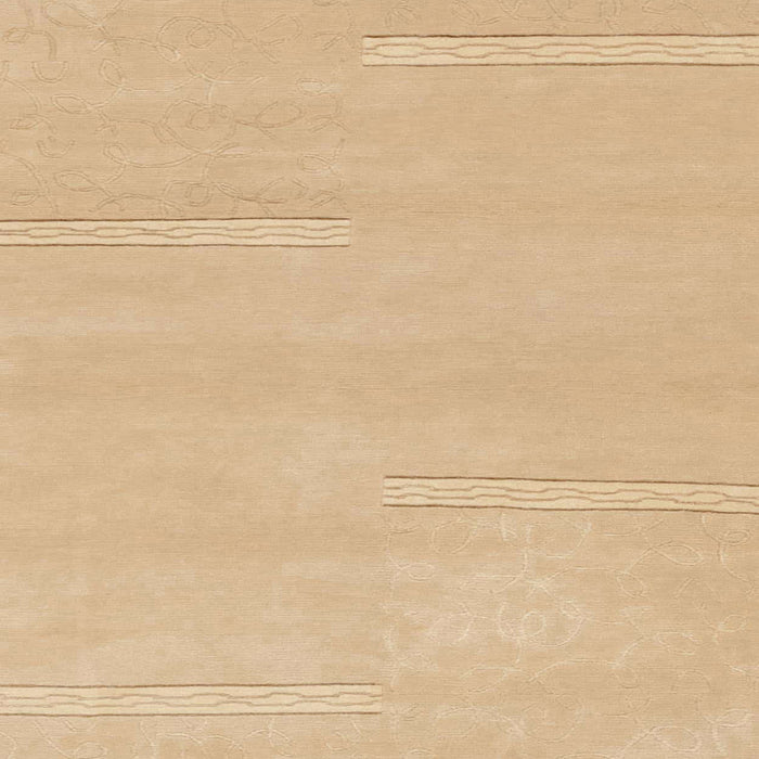 Square Abstract Yellow Solid Rug, abs1868