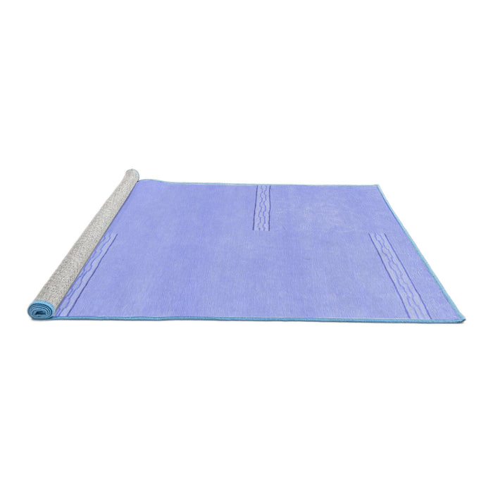 Sideview of Machine Washable Solid Blue Modern Rug, wshabs1868blu
