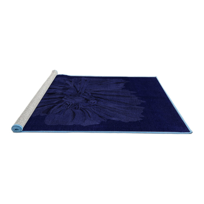 Sideview of Machine Washable Abstract Blue Modern Rug, wshabs1869blu