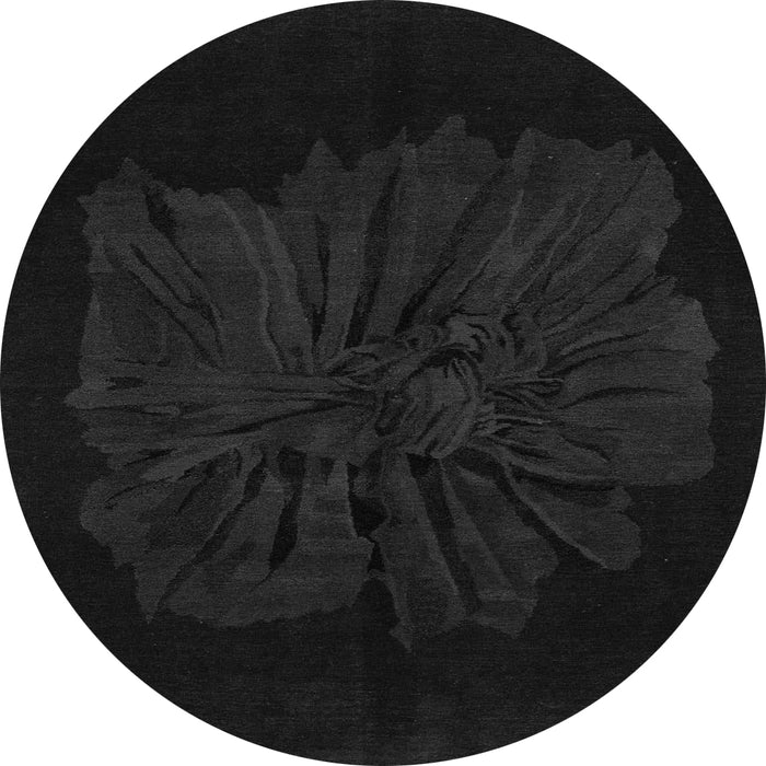 Round Machine Washable Abstract Gray Modern Rug, wshabs1869gry