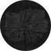 Round Machine Washable Abstract Gray Modern Rug, wshabs1869gry