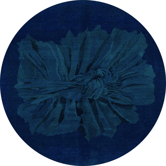 Round Machine Washable Abstract Light Blue Modern Rug, wshabs1869lblu