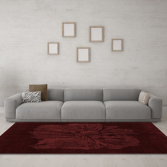 Modern Red Washable Rugs