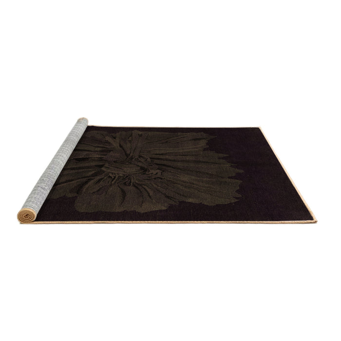 Sideview of Machine Washable Abstract Brown Modern Rug, wshabs1869brn