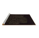 Sideview of Machine Washable Abstract Brown Modern Rug, wshabs1869brn