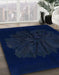 Abstract Blue Modern Rug in Family Room, abs1869