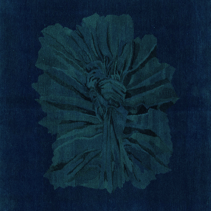 Square Abstract Turquoise Modern Rug, abs1869turq