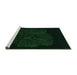 Sideview of Machine Washable Abstract Green Modern Area Rugs, wshabs1869grn