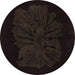 Round Abstract Brown Modern Rug, abs1869brn