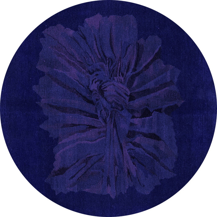 Round Abstract Purple Modern Rug, abs1869pur