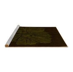 Sideview of Machine Washable Abstract Yellow Modern Rug, wshabs1869yw
