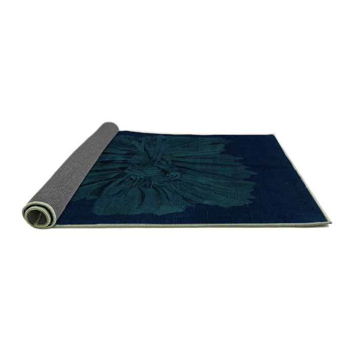 Sideview of Abstract Turquoise Modern Rug, abs1869turq
