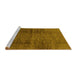 Sideview of Machine Washable Abstract Yellow Modern Rug, wshabs186yw