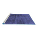 Sideview of Machine Washable Abstract Blue Modern Rug, wshabs186blu