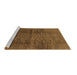 Sideview of Machine Washable Abstract Brown Modern Rug, wshabs186brn