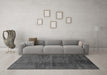 Machine Washable Abstract Gray Modern Rug in a Living Room,, wshabs186gry