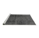 Sideview of Machine Washable Abstract Gray Modern Rug, wshabs186gry