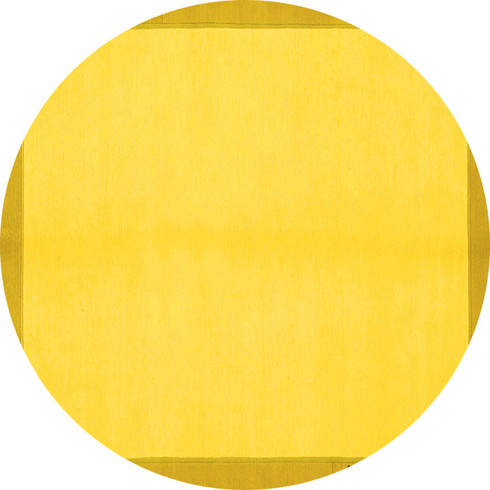 Round Solid Yellow Modern Rug, abs1870yw