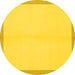 Round Solid Yellow Modern Rug, abs1870yw