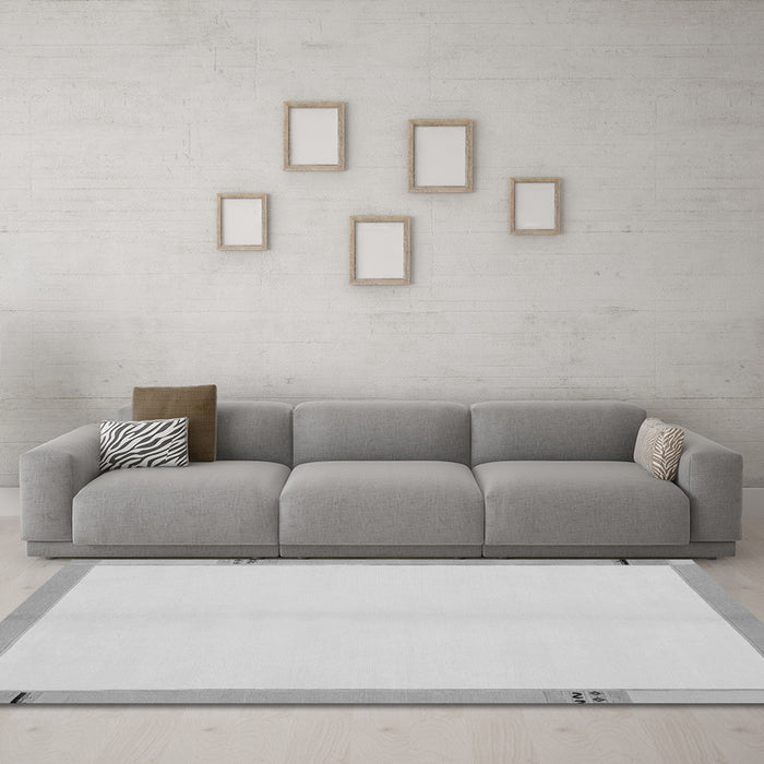 Machine Washable Solid Gray Modern Rug in a Living Room,, wshabs1870gry