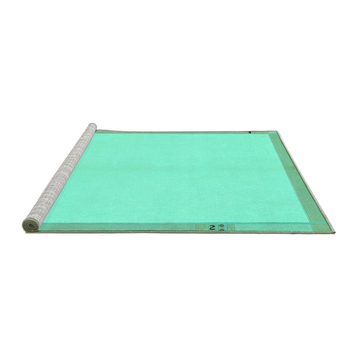 Sideview of Machine Washable Solid Turquoise Modern Area Rugs, wshabs1870turq