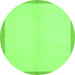 Round Machine Washable Solid Green Modern Area Rugs, wshabs1870grn