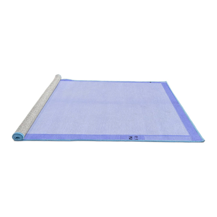 Sideview of Machine Washable Solid Blue Modern Rug, wshabs1870blu