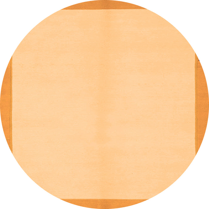 Round Machine Washable Solid Orange Modern Area Rugs, wshabs1870org