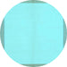 Round Machine Washable Solid Light Blue Modern Rug, wshabs1870lblu