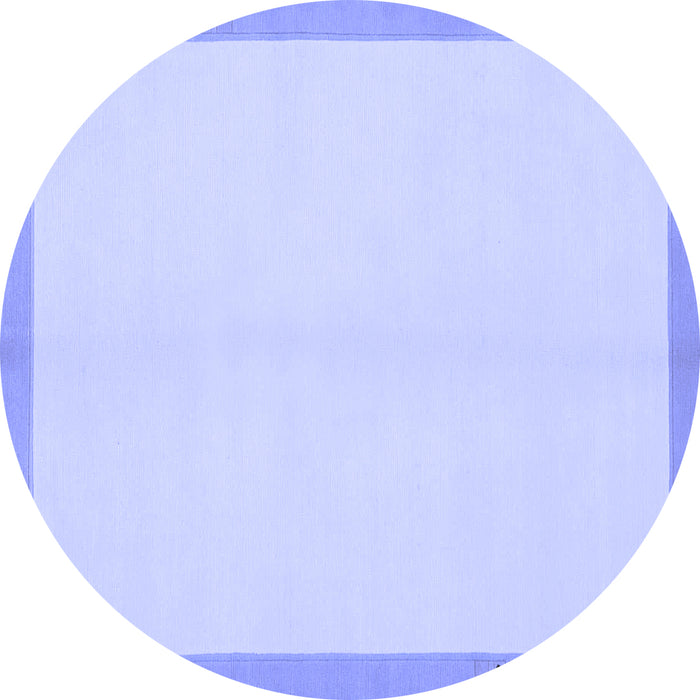 Round Machine Washable Solid Blue Modern Rug, wshabs1870blu
