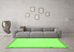 Machine Washable Solid Green Modern Area Rugs in a Living Room,, wshabs1870grn