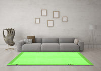 Machine Washable Solid Green Modern Rug, wshabs1870grn