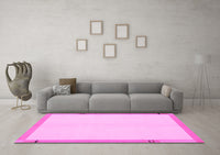 Machine Washable Solid Pink Modern Rug, wshabs1870pnk