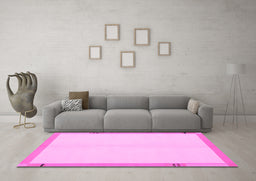 Machine Washable Solid Pink Modern Rug in a Living Room, wshabs1870pnk