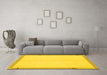 Machine Washable Solid Yellow Modern Rug in a Living Room, wshabs1870yw