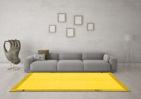 Machine Washable Solid Yellow Modern Rug, wshabs1870yw