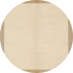 Round Abstract Yellow Solid Rug, abs1870