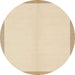 Round Abstract Yellow Solid Rug, abs1870