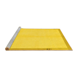 Sideview of Machine Washable Solid Yellow Modern Rug, wshabs1870yw