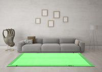 Machine Washable Solid Emerald Green Modern Rug, wshabs1870emgrn